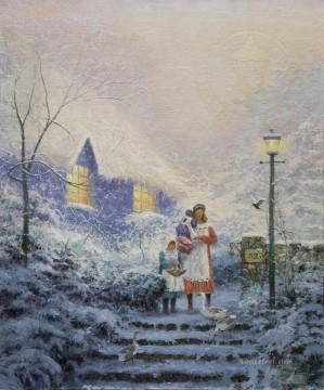 The Blue Cottage TK Christmas Oil Paintings